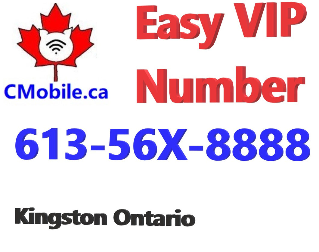 VIP 613-56X-8888 Lucky Phone number for Kingston , Ontario