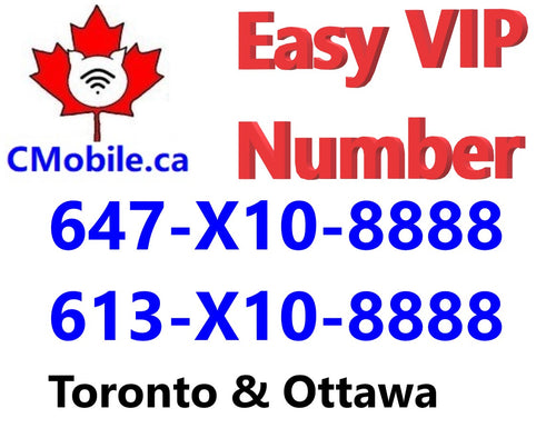 Toronto & Ottawa 647-X10-8888 and 613-X10-8888 VIP number bundle