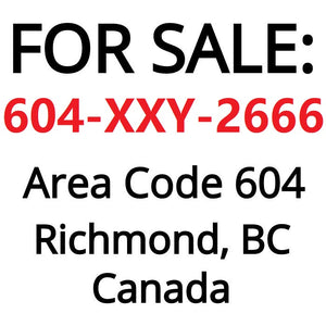 Vancouver lucky number 604-33Y-2666  with service for 2  years for sale