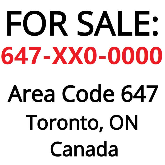 Toronto, ON : 647-XX0-0000 VIP Business Number
