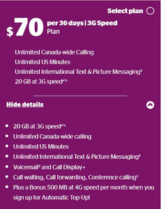 Pre-activated Koodo Mobile Prepaid SIM card with  first month included - Unlimited Canada Call/Text + Data