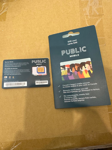 Public Mobile Prepaid Tri-Cut SIM Card - Standard, Micro, and Nano