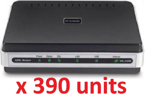 LOT of 390 - D-Link DSL-2320B ADSL2+ Ethernet DSL Modem (one RJ-45 +1 DSL port)