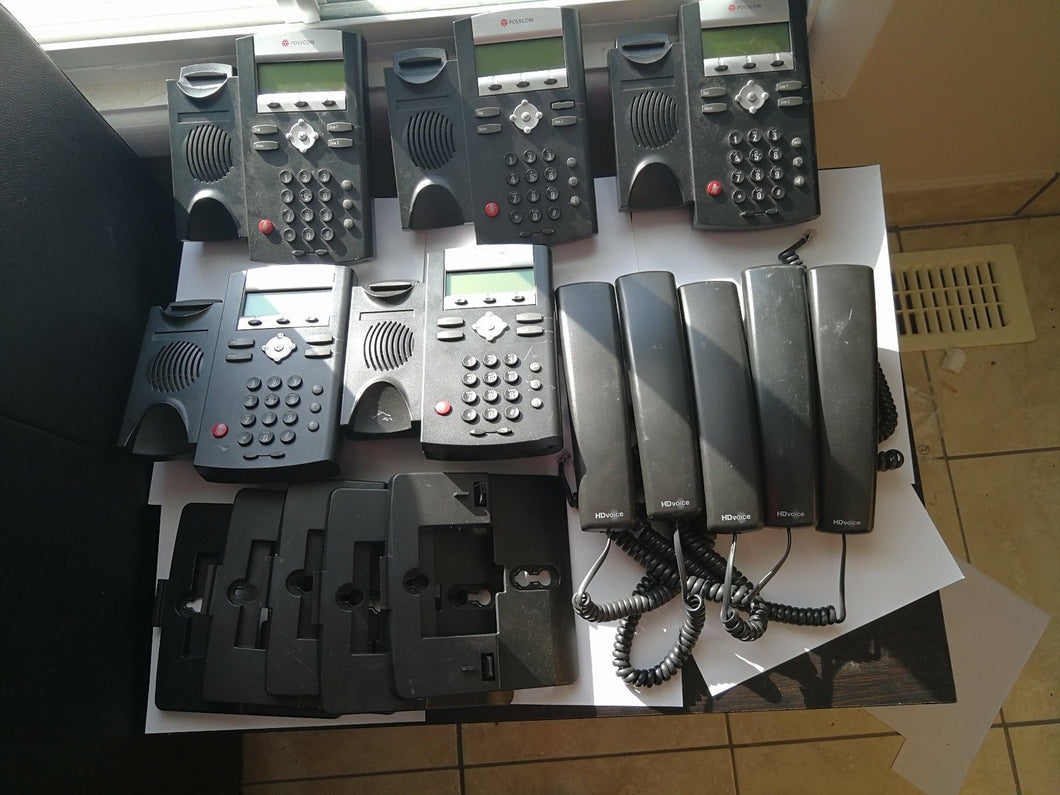 ( Used ) Lot of 5 Unlocked Polycom SoundPoint IP 335 IP Phone for RingCentral & Vonage