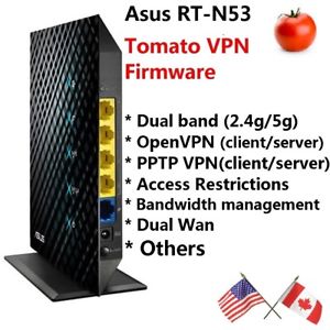 ( Refurbished ) Asus RT-N53 Dual band Wireless N600 Router with Tomato OpenVPN and PPTP VPN